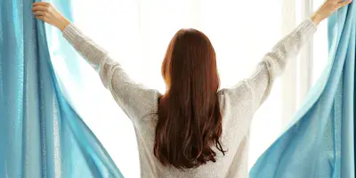 Curtain and blinds hanging  